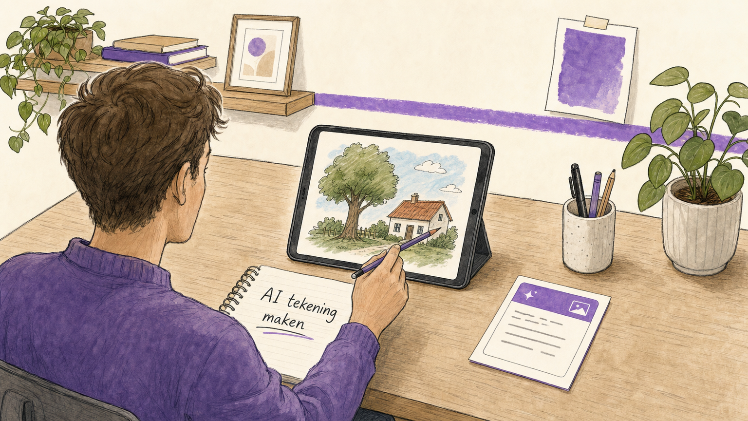 AI tekening maken (Skill): handgetekende illustraties met AI