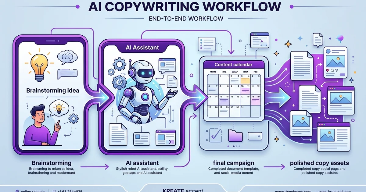 5-stappen AI copywriting workflow van briefing tot publicatie